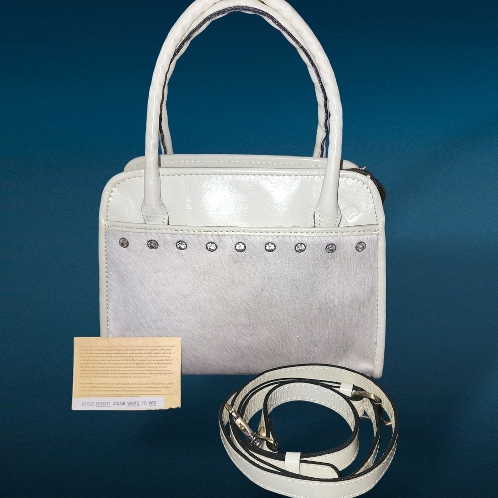 PATRICIA NASH Metallic Haircalf Paris Satchel